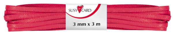 SUSY CARD Geschenkband "Doppelsatin", 3 mm x 3 m, rot