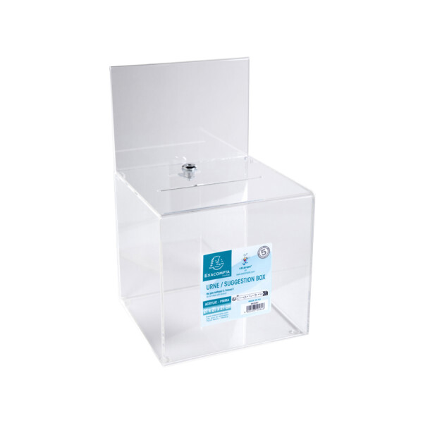 EXACOMPTA Aktionsbox, aus Acryl, abschließbar, glasklar