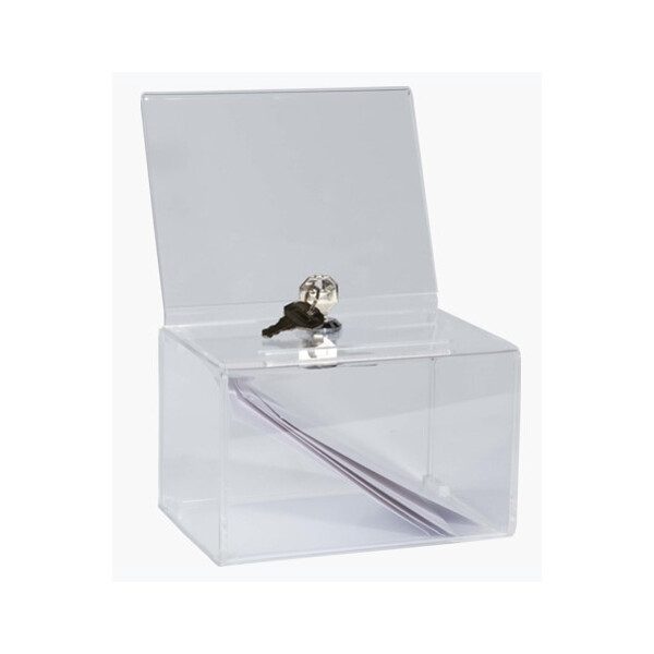 EXACOMPTA Aktionsbox, aus Acryl, abschließbar, glasklar