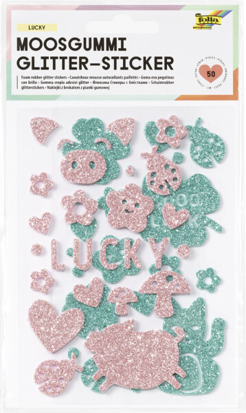 folia Moosgummi Glitter-Sticker "Lucky"