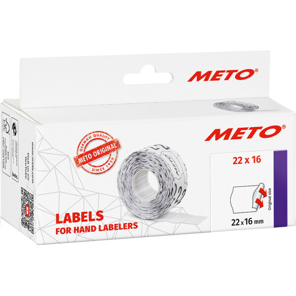 METO Etiketten f&uuml;r Preisauszeichner, 26 x 12 mm, wei&szlig;
