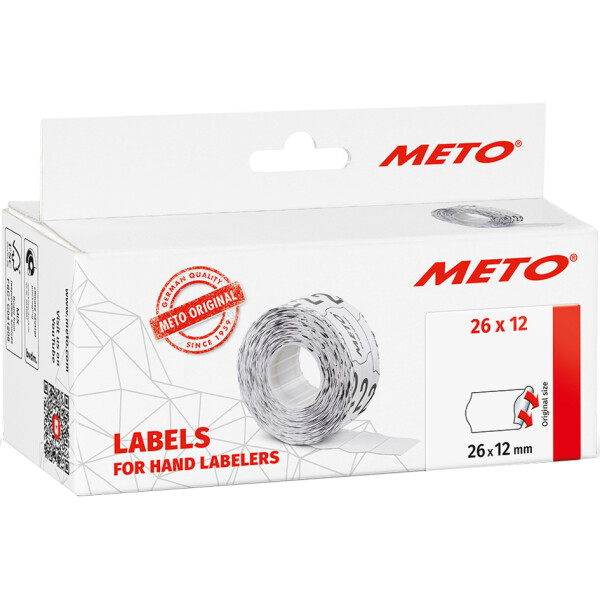 METO Etiketten f&uuml;r Preisauszeichner, 26 x 12 mm, wei&szlig;