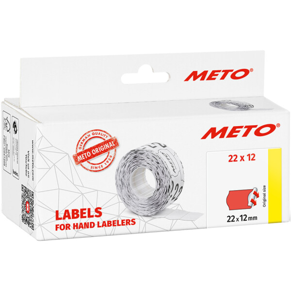 METO Etiketten f&uuml;r Preisauszeichner, 26 x 12 mm, rot