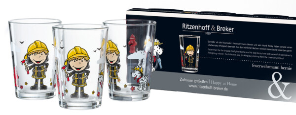 Ritzenhoff & Breker Trinkglas FEUERWEHRMANN BERNIE, 3er Set