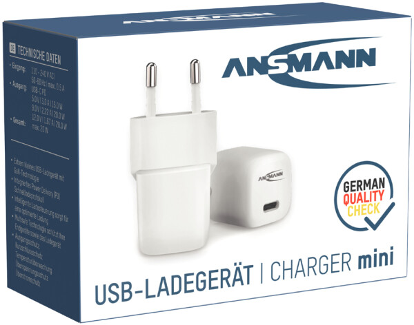 ANSMANN USB-Ladegerät Home Charger HC120PD-mini, 1x USB-C