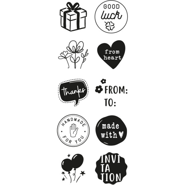 COLOP Motivstempel-Set "LITTLE NIO" Englisch, weiß