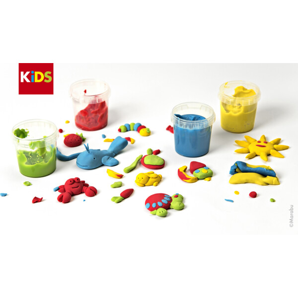 Marabu KiDS Spielknete-Set, 4 x 140 g, Basisfarben