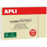 APLI Haftnotizen "CLASSIC Notes!", 75 x 50 mm,...