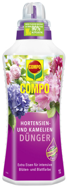 COMPO Hortensien- und Kameliendünger, 1 Liter Dosierflasche