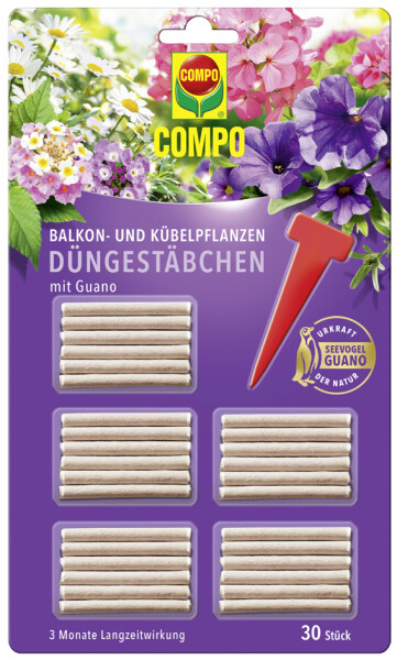 COMPO Balkon- und Kübelpflanzen Düngestäbchen mit Guano