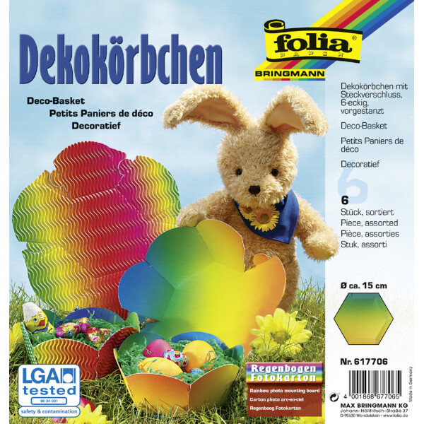 folia Dekokörbchen aus Regenbogenkarton, Durchm.: 150 mm