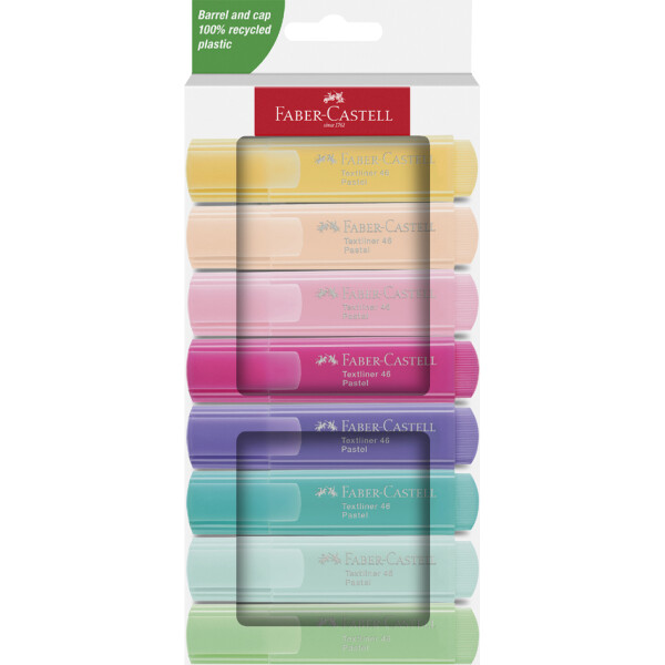 FABER-CASTELL Textmarker TEXTLINER 46 PASTELL, 4er Etui