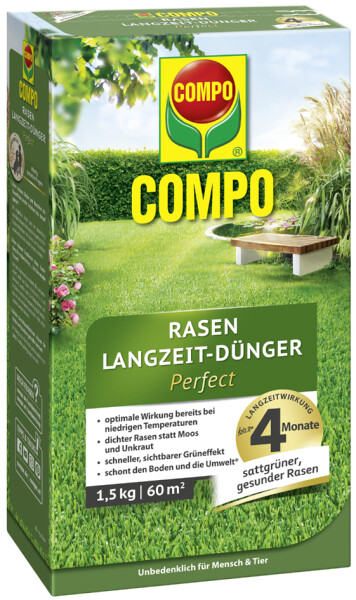 COMPO Rasen Langzeit-Dünger Perfect, 1,5 kg für 60 qm