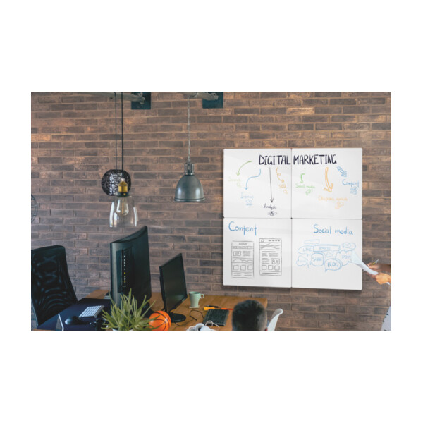 nobo Weißwandtafel, Stahl, 450 x 450 mm, weiß