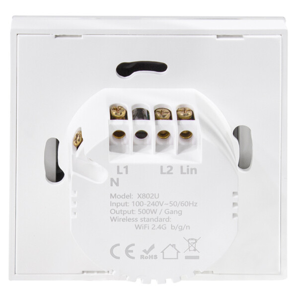 LogiLink Wi-Fi Smart Wandschalter, 2-fach, weiß