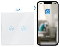 LogiLink Wi-Fi Smart Wandschalter, 2-fach, weiß