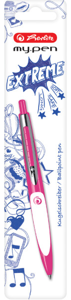 herlitz Druckkugelschreiber my.pen, pink weiß