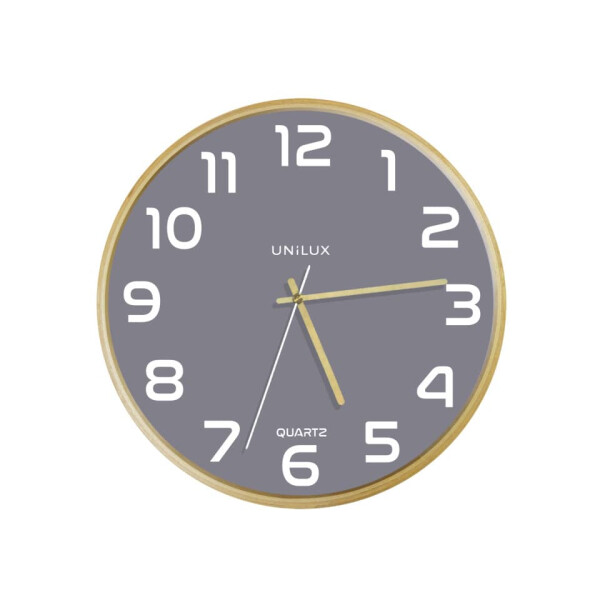 UNILUX Wanduhr Baltic, Quarz Ø31,5 cm buche-grau