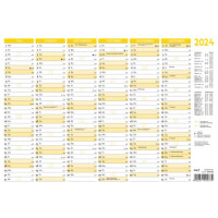 RNK Tafelkalender A4 2024, 6 Monate je auf Vorder- und Rückseite, 210 x 297 mm