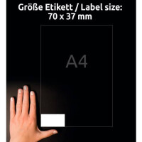 AVERY ZWECKFORM Universal-Etiketten, A4 mit ultragrip, Adressaufkleber, 70 x 37 mm, 65 Bogen 1.560 Etiketten, weiß