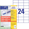 AVERY ZWECKFORM Universal-Etiketten, A4 mit ultragrip, Adressaufkleber, 70 x 37 mm, 65 Bogen 1.560 Etiketten, weiß