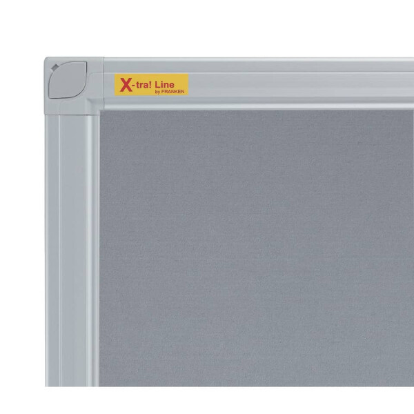 FRANKEN Filztafel X-tra!Line, Aluminiumrahmen, 600 x 450 mm, grau PT331212