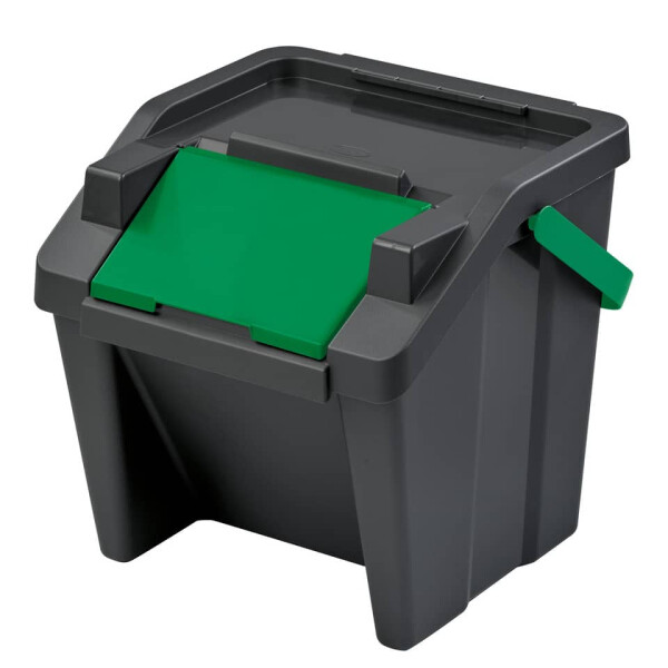 Heidrun Dragon Box 3 stuks 42 liter - met gedeelde deksel - 49 x 36 x 24 cm - transparant/zwart