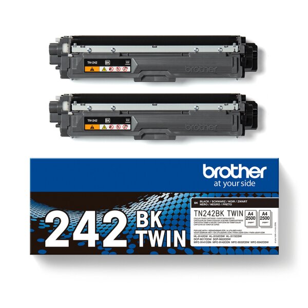 BROTHER Lasertoner, 2 x 2.500 Seiten, 2 St&uuml;ck, schwarz TN242BKTWIN