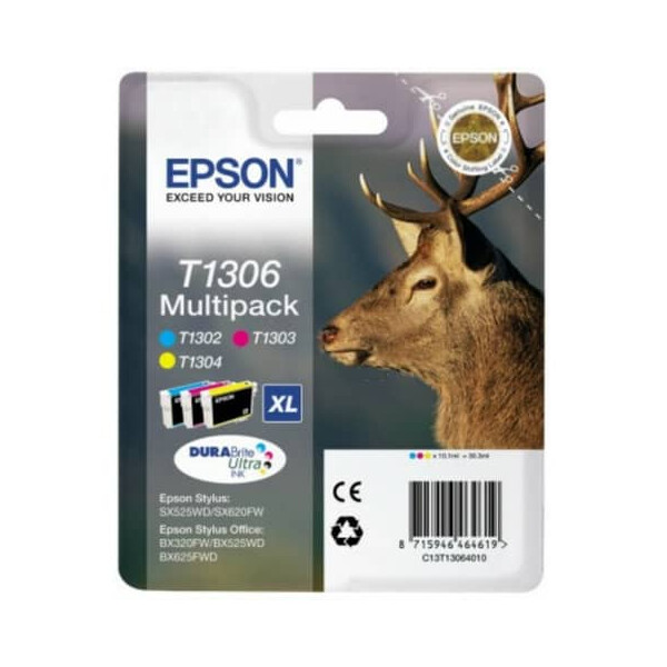 Epson Original Tintenpatrone MultiPack C,M,Y XL (C13T13064012,T1306,T13064012)