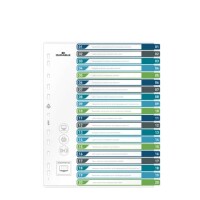 DURABLE Ordnerregister, PP, 1, 20, farbige Taben, beschriftbar, A4+ hoch, 245 x 305 mm