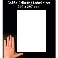 AVERY ZWECKFORM Universal-Etiketten, A4 mit ultragrip, 210 x 297 mm, 65 Bogen 65 Etiketten, weiß
