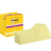 POST-IT Haftnotiz Super Sticky Notes, 127 x 76 mm, gelb, 12x90 Blatt