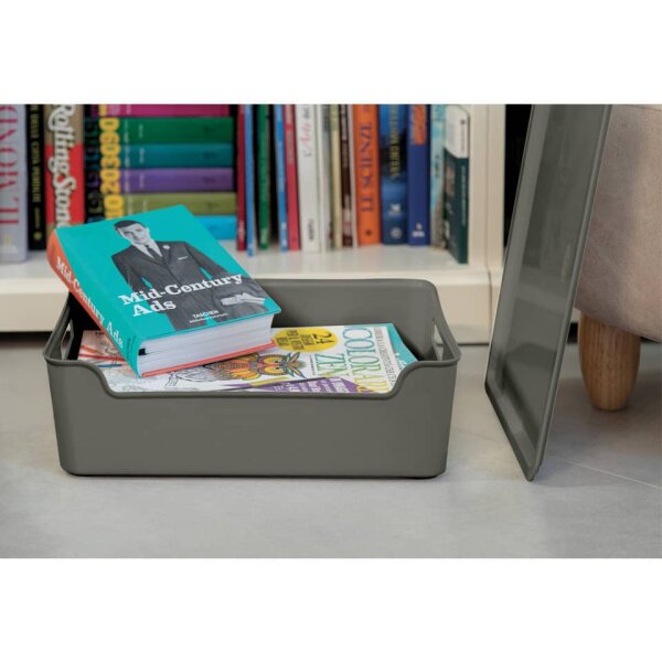 CEP Ablagebox Bella mit Deckel, 1,18l, grau 2345280061
