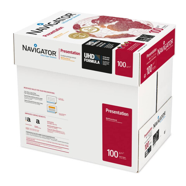 NAVIGATOR Kopierpapier Presentation, A5, 100g m&sup2;, 500 Blatt, wei&szlig; 82437AH10B