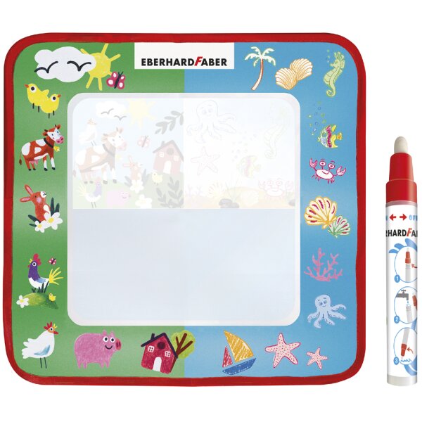 EBERHARD FABER Malmatte AQUA FUN, 320 x 320 mm, inkl. Stift