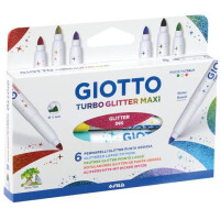 Giotto Faserschreiberetui Glitter Maxi, 6 Stück