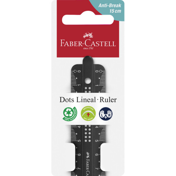 FABER-CASTELL Lineal Dots, 15cm, sortiert 172115