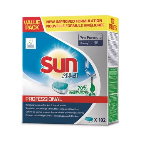 SUN Geschirrspülreiniger Sun Professional All-in-1 Extra Diversey Power Tabs, 102 Stück