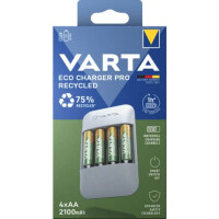 VARTA Ladegerät Eco Charger Pro Recycled 4x56816 grau