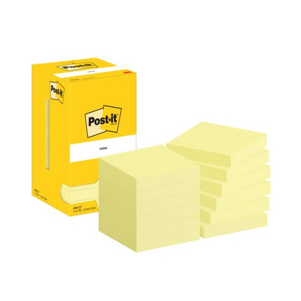 POST-IT Haftnotiz Notes, 76 x 76 mm, 70 g m², gelb, 12x100 Blatt