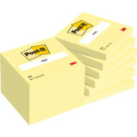 POST-IT Haftnotiz Notes, 76 x 76 mm, 70 g m², gelb, 12x100 Blatt