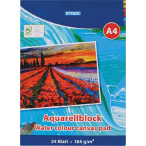 STYLEX Aquarellblock, A4, 185g m², 24 Blatt