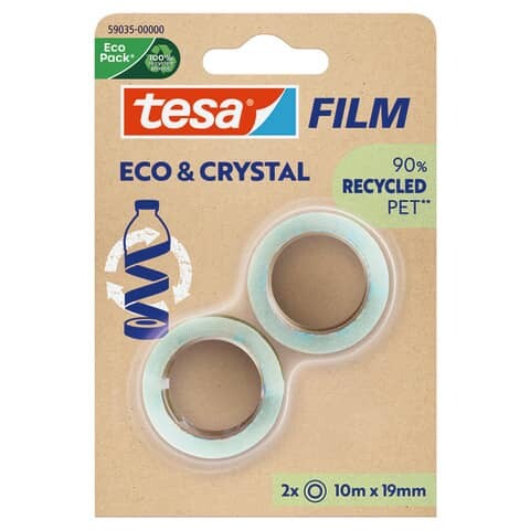 TESA Klebefilm tesafilm eco & crystal, 10mx19mm, 2 Rollen