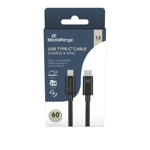 MEDIARANGE USB Type-C Lade- und Datenkabel USB 3.0 schwarz
