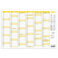 RNK Tafelkalender B4 2024, 6 Monate je auf Vorder- und Rückseite, 353 x 250 mm