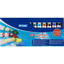 STYLEX Acrylfarben, 12 Tuben à 12 ml