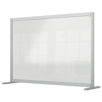NOBO Schreibtisch-Trennwand Premium Plus, Acrylglas, Aluminiumrahmen, 1400 x 1000 mm, klar