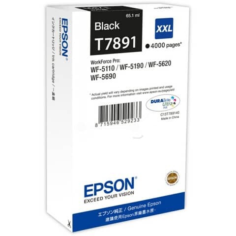 Epson Original Tintenpatrone schwarz extra High-Capacity XXL (C13T789140,T7891,T789140,T7891XXL)