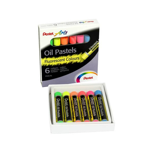 PENTEL Ölpastellkreide PentelArts PHN, 6 fluoreszierende Farben sortiert