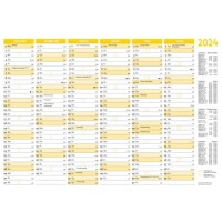 RNK Tafelkalender A5 2024, 6 Monate je auf Vorder- und Rückseite, 210 x 148 mm